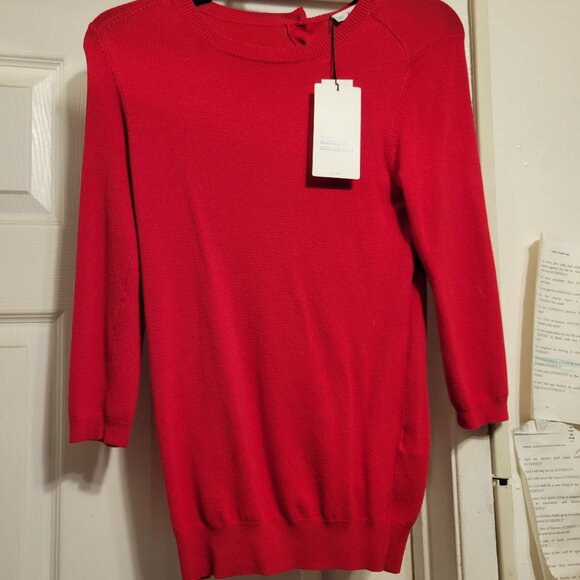 Red holiday fitted sweater - Picture 1 of 4